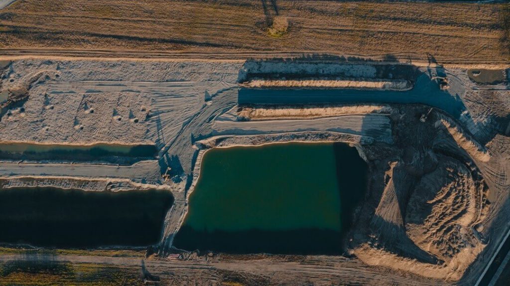Geomembrane Installation in agricultural pond liner project for water storage