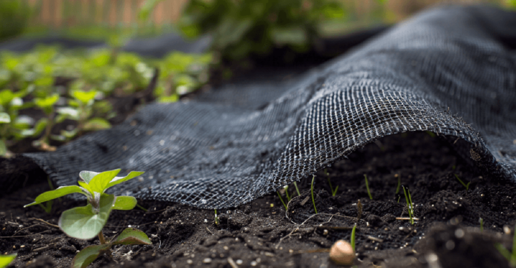 mulch fabric for weed control and geotextile felt for soil stabilization and drainage projects