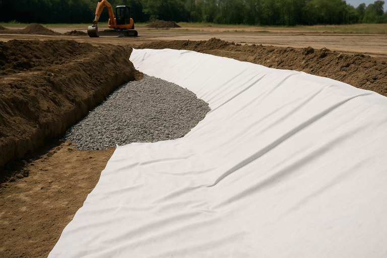 Geotextile Fabric for Retaining Wall Drainage and Soil Stabilization Systems