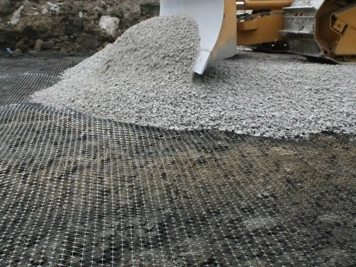 Geogrid reinforcement in geosynthetics for road and slope stabilization
