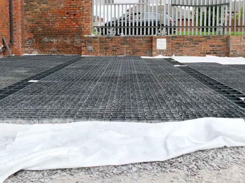 Geotextile Fabric and stone for new driveway