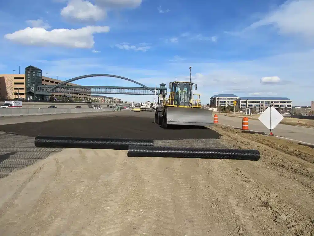 Primary geonet layer used in landfill drainage systems to ensure efficient leachate management