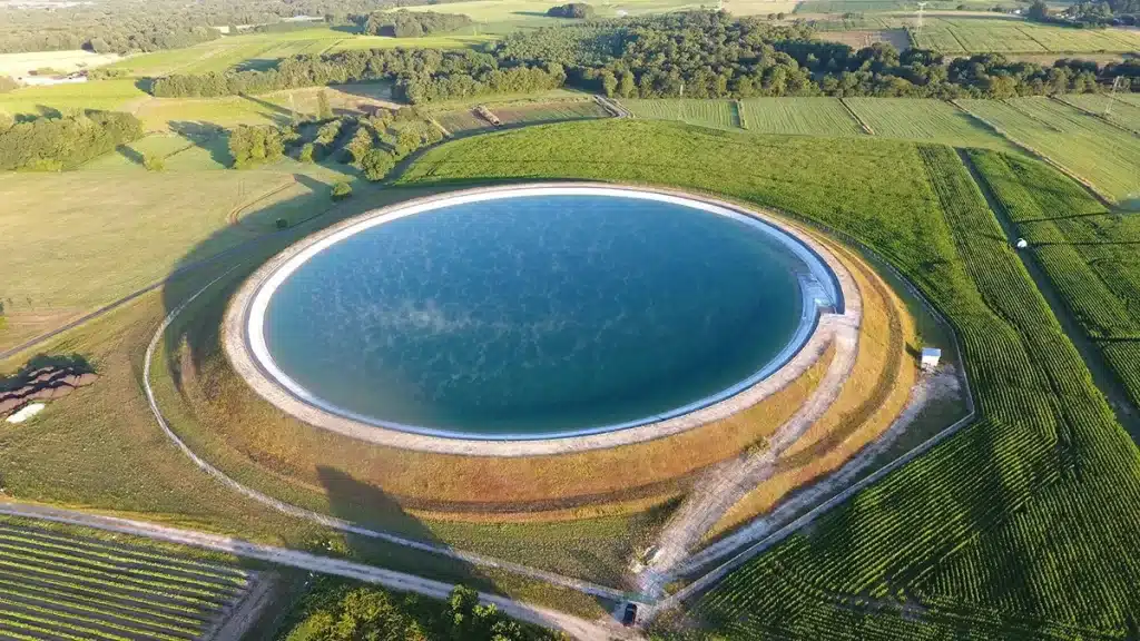 High density polyethylene geomembrane landfill liner installation for waste containment engineering project