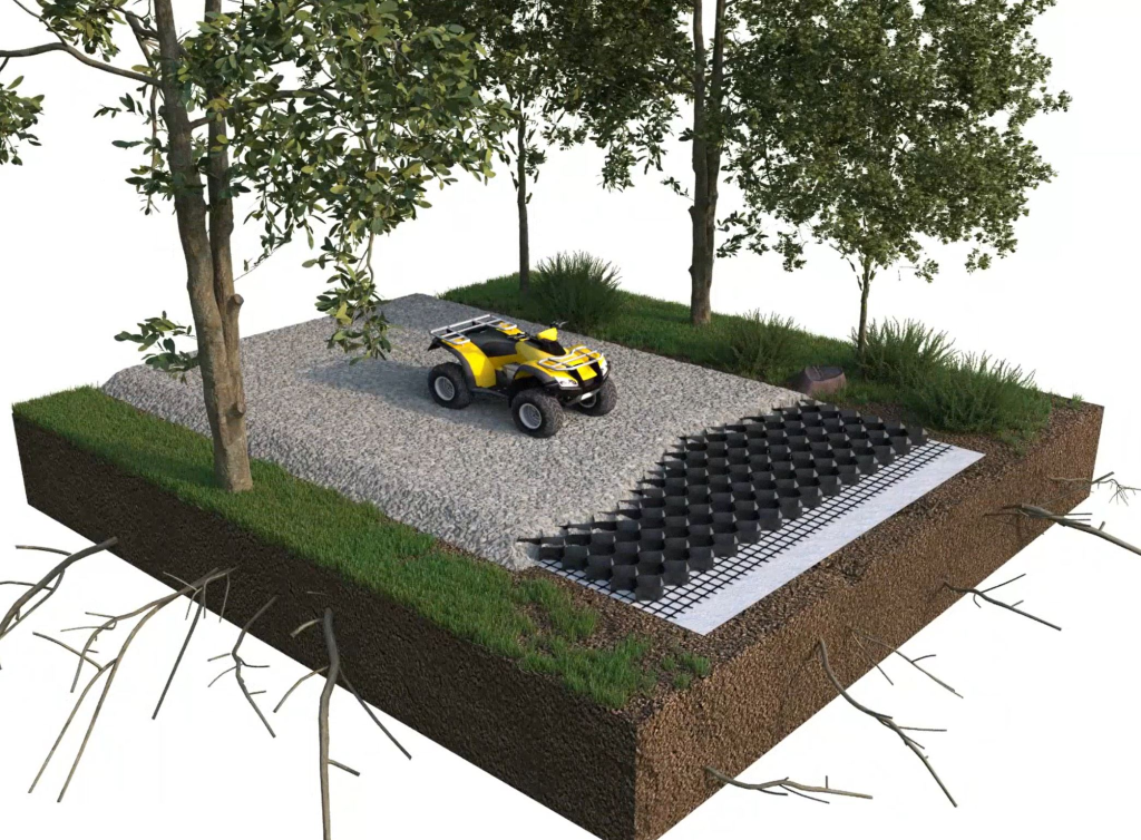 Geocell tree root protection: Urban pavement projects