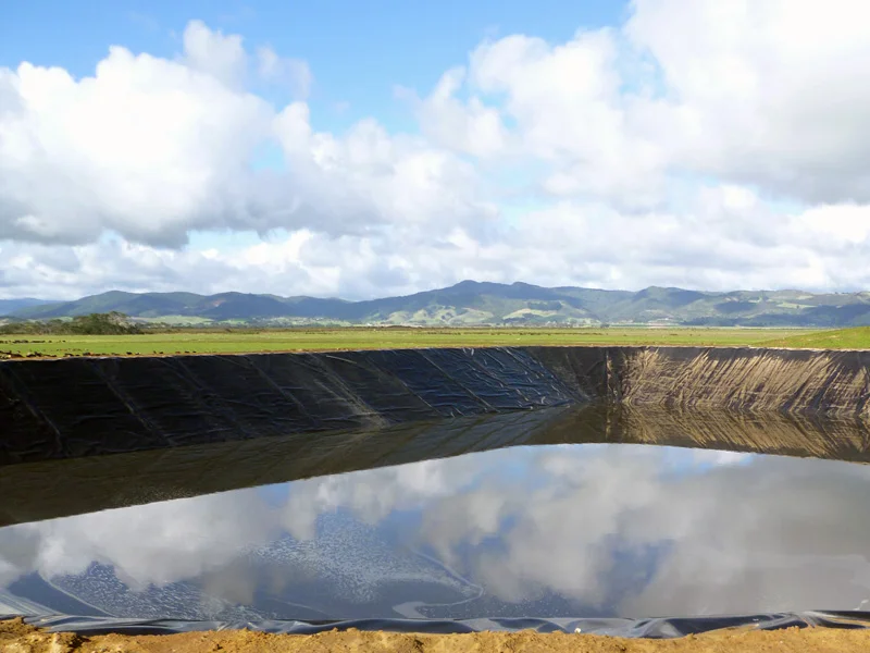 Cross-section view of LDPE geomembrane used in geosynthetic lining