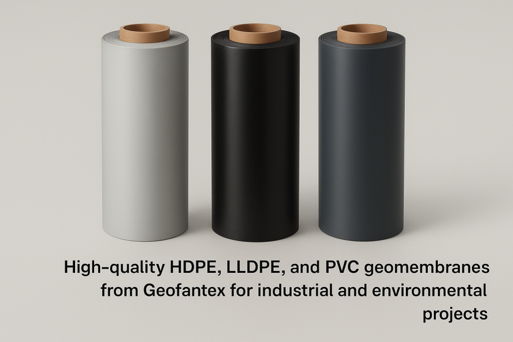 High-quality HDPE, LLDPE, and PVC geomembranes from Geofantex for industrial and environmental projects