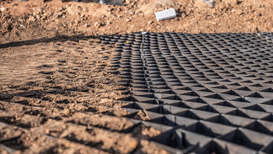 geocell ground grid for road construction and subgrade stabilization
