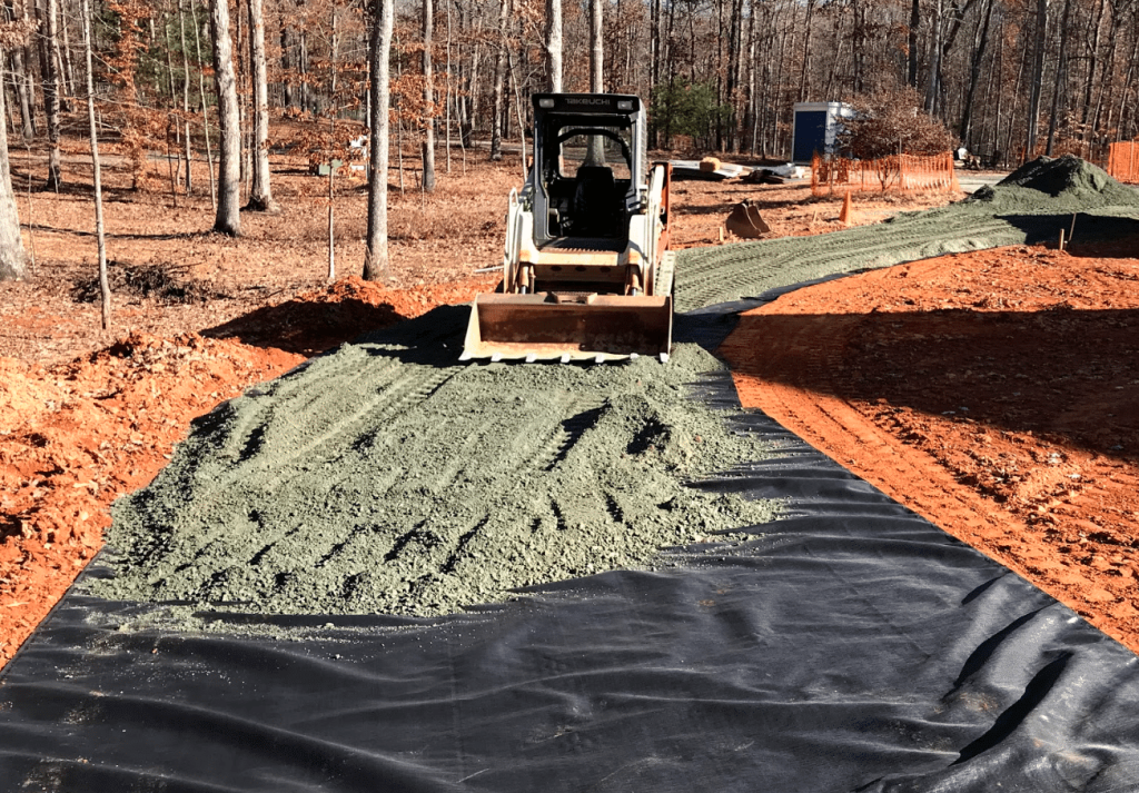 Geotextile fabric installation for durable driveway