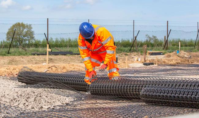 geogrid for driveways reinforced lane construction project