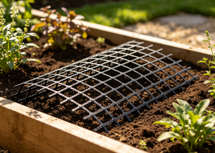 Geogrid for landscaping driveway reinforcement project with soil stabilization