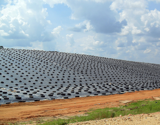 impermeable liner geomembrane waste containment project
