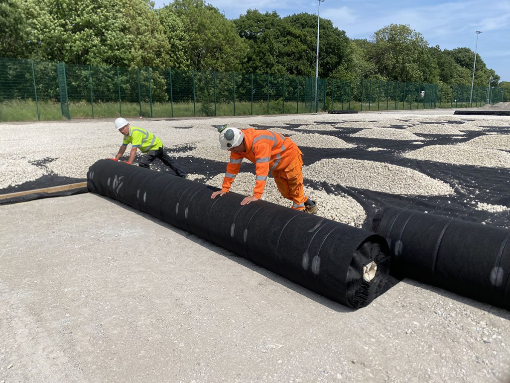 geocomposite drainage system used in geotechnical transportation and environmental engineering