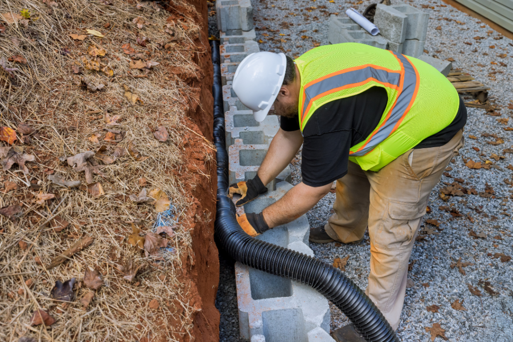 retaining walls geogrid drainage solution preventing water buildup behind retaining wall
