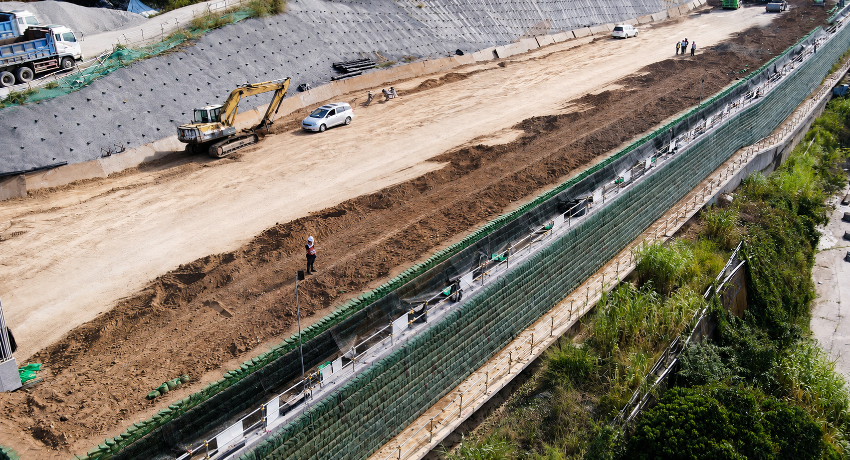 Geocel 2300 road construction project for soil reinforcement and pavement stabilization