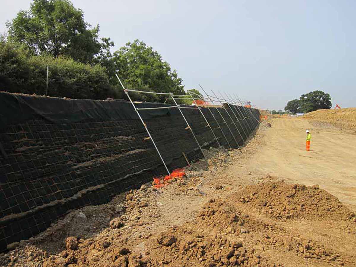 Erosion control project using geotextile non woven fabric for slope stabilization and soil protection