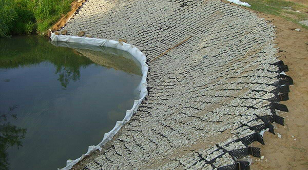 Geocel 2300 slope stabilization project for erosion control and soil reinforcement