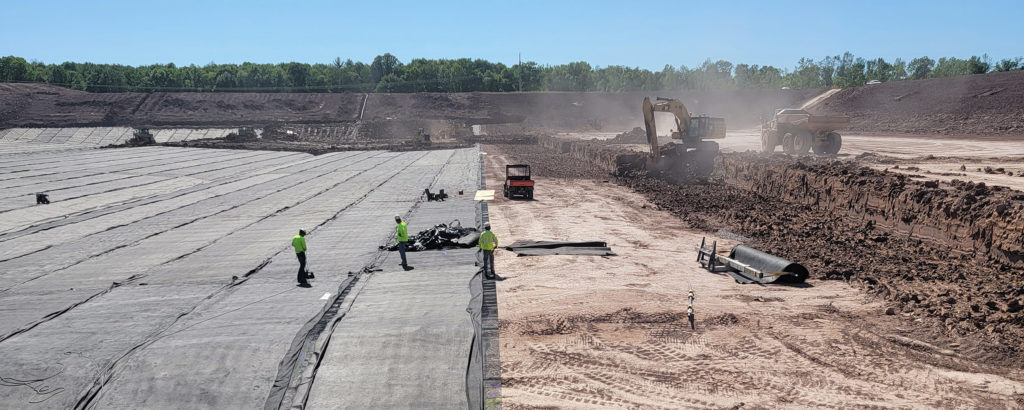 geomembrane installation for landfill liner and leachate containment system